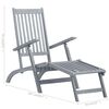 vidaXL Outdoor Deck Chair with Footrest and Cushion Solid Acacia Wood