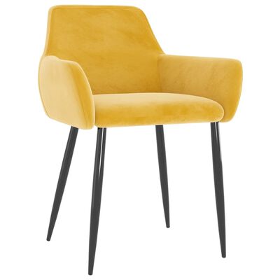 vidaXL Dining Chairs 2 pcs Mustard Yellow Velvet