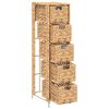 vidaXL Storage Unit with 5 Baskets 25.5x37x100 cm Water Hyacinth