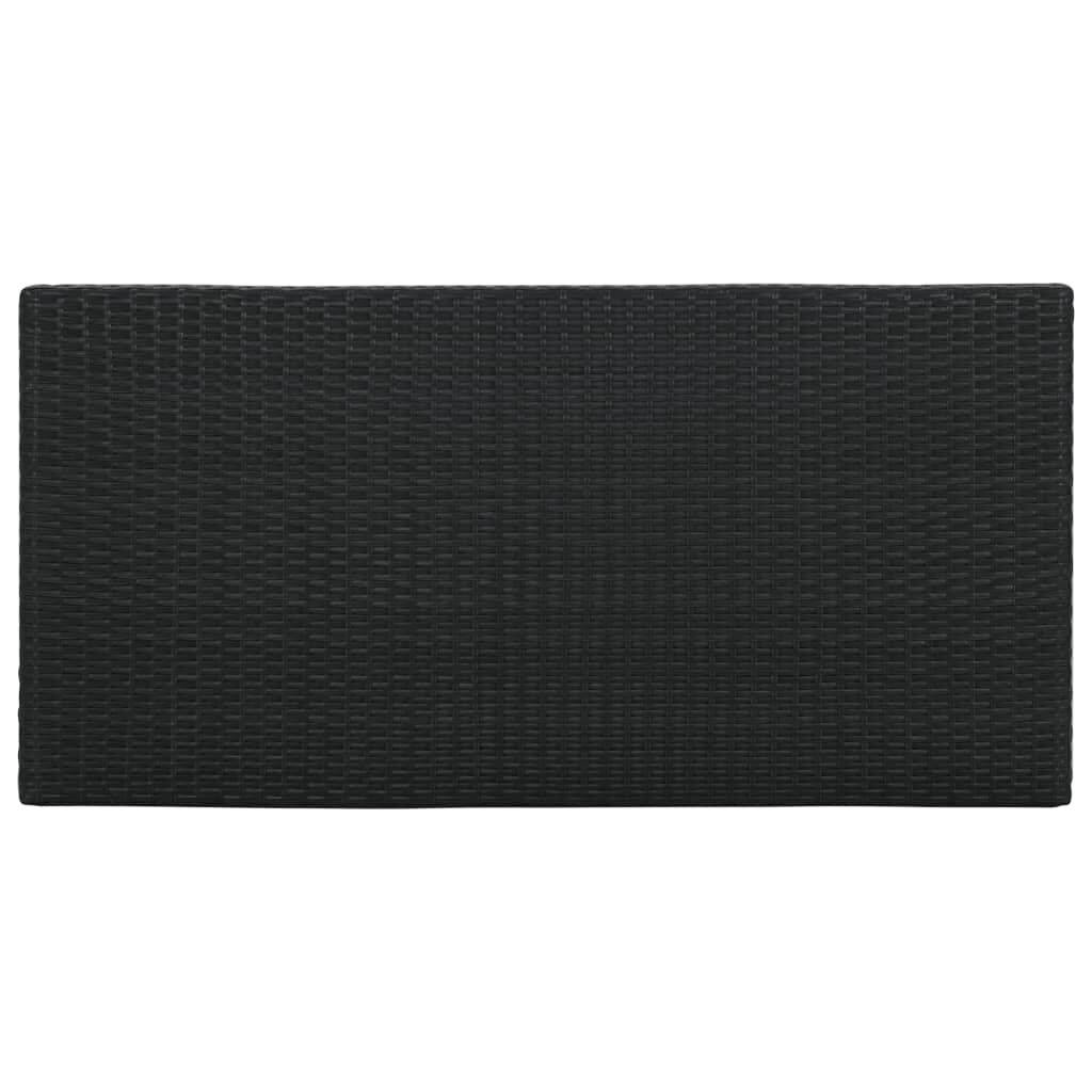 vidaXL Bar Table with Storage Rack Black 120x60x110 cm Poly Rattan