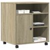 vidaXL Printer Stand with Wheels Sonoma Oak 60x50x67 cm