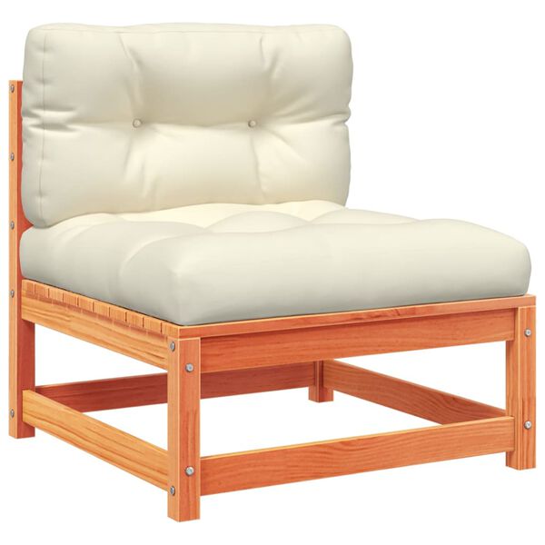 vidaXL 6 Piece Garden Sofa Set with Cushions Wax Brown Solid Wood Pine