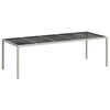 vidaXL Garden Table White 250x100x75 cm Poly Rattan and Tempered Glass