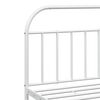 vidaXL Metal Bed Frame without Mattress with Headboard White 193x203cm