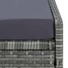 vidaXL Sunbed with Cushion Poly Rattan Grey