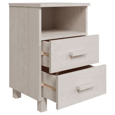 vidaXL Bedside Cabinet HAMAR White 40x35x62 cm Solid Wood Pine