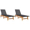vidaXL Sun Loungers 2 pcs Black&Brown Poly Rattan&Solid Wood Acacia