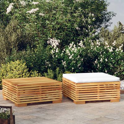 vidaXL 2 Piece Garden Lounge Set Solid Wood Teak