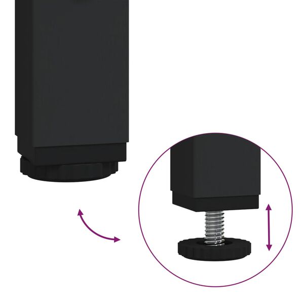 vidaXL Printer Stand 3-Tier Black 50x40x76 cm Engineered Wood
