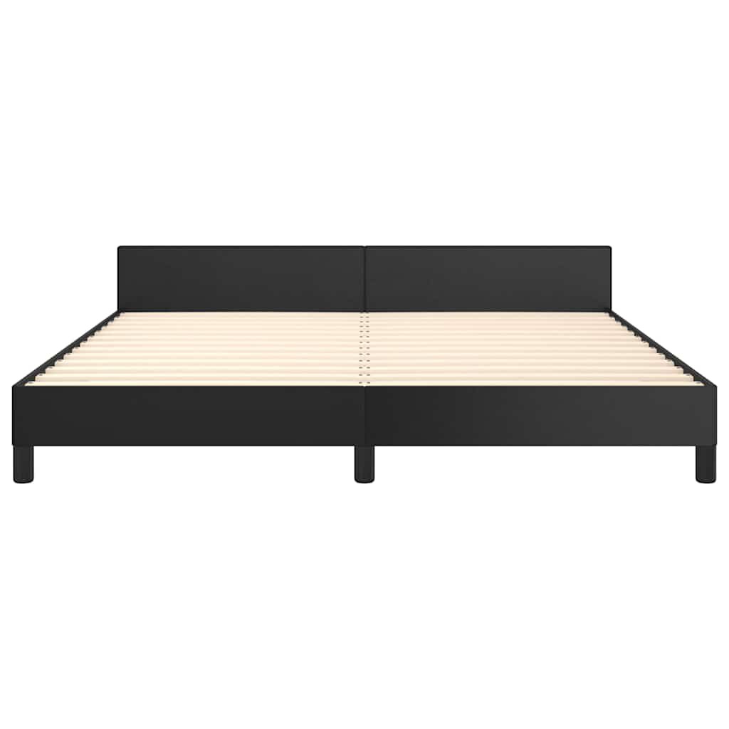 vidaXL Bed Frame without Mattress Black California King Faux Leather