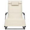 vidaXL Sun Loungers 2 pcs Textilene Cream and Grey