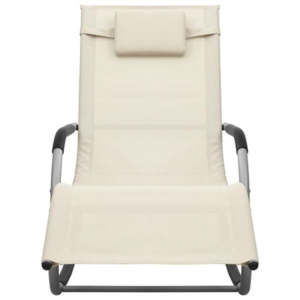 vidaXL Sun Loungers 2 pcs Textilene Cream and Grey