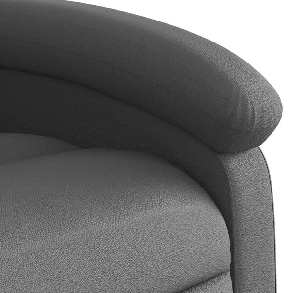 vidaXL Electric Stand up Massage Recliner Chair Grey Real Leather