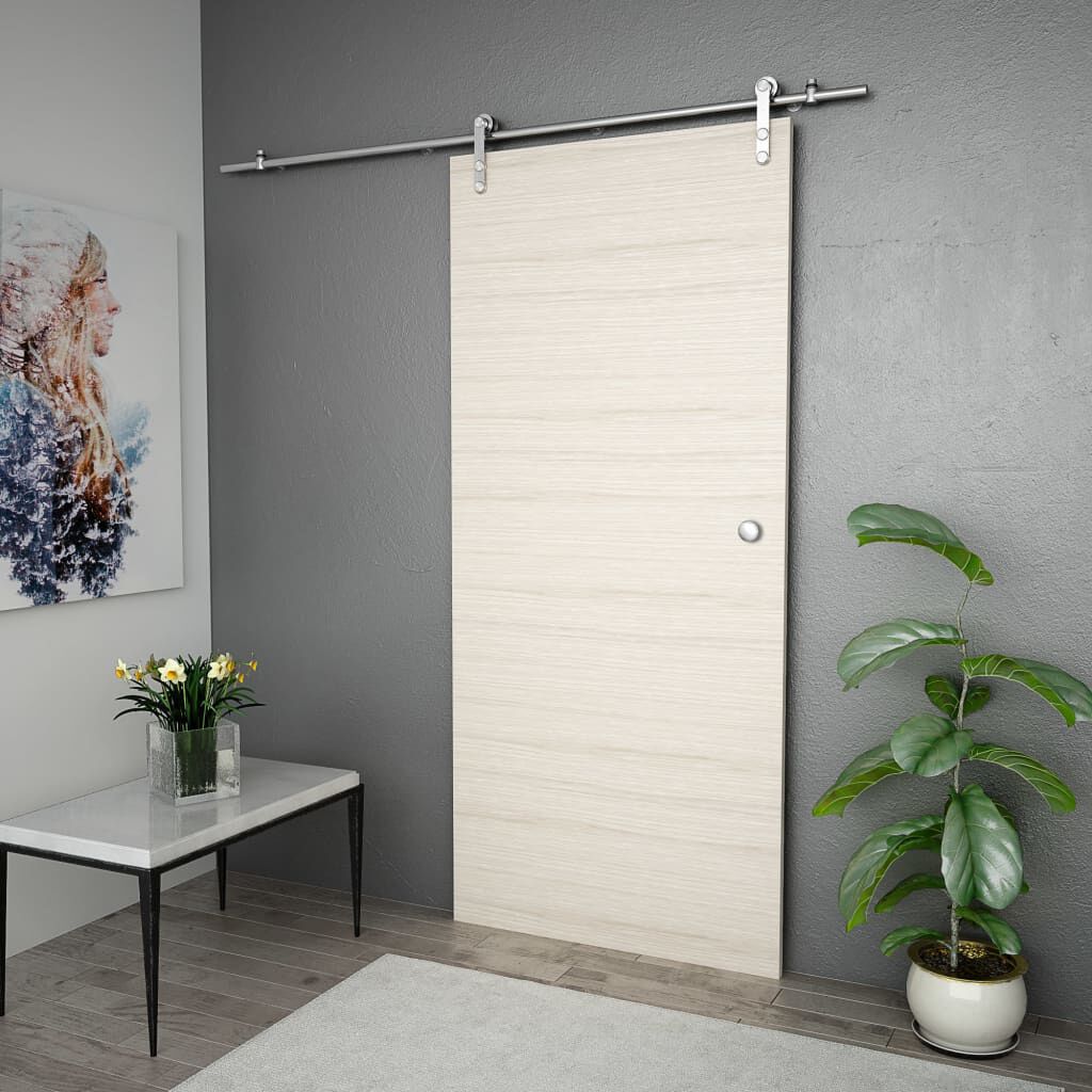 vidaXL Sliding Door Hardware Kit 183 cm Stainless Steel Silver