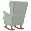 vidaXL Rocking Chair Wingback Light Grey Velvet and Solid Wood