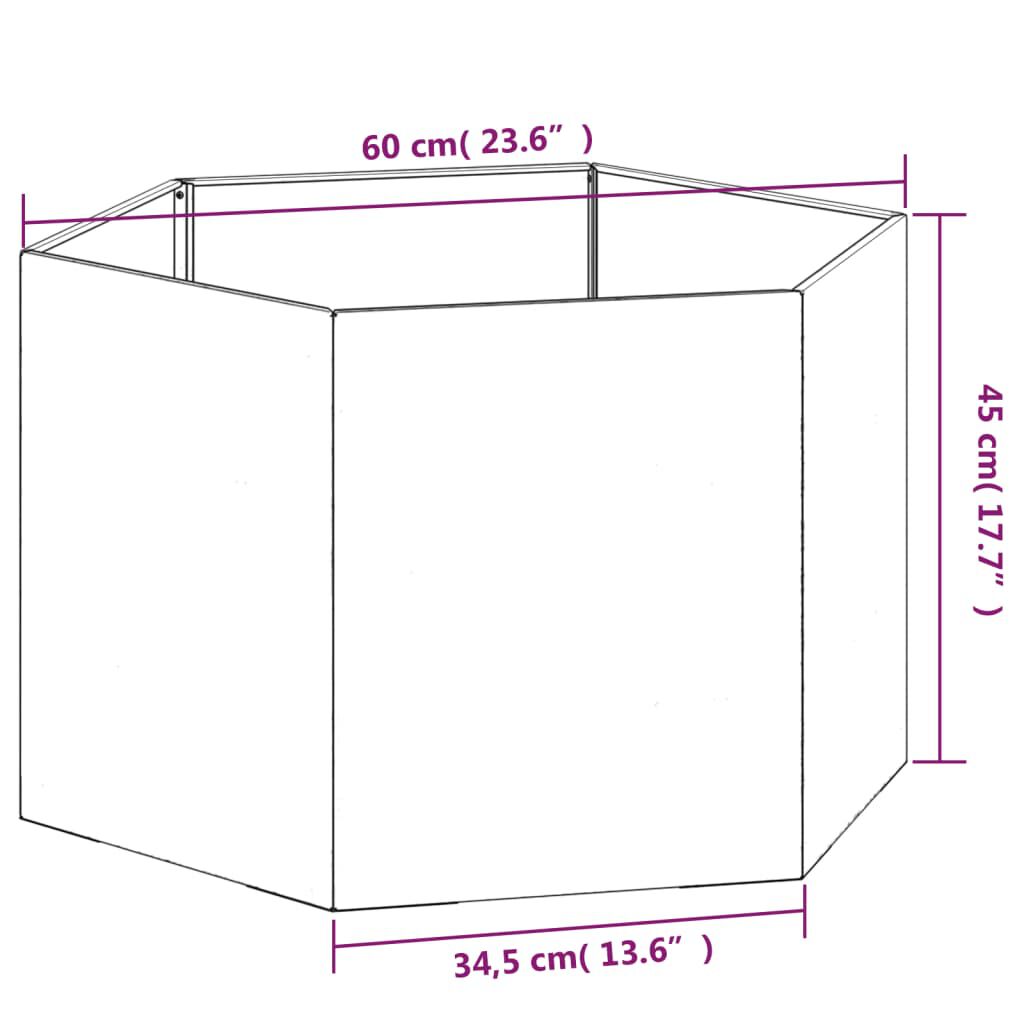 vidaXL Planter Rusty 60x60x45 cm Corten Steel