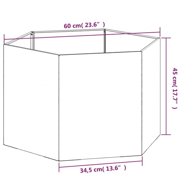 vidaXL Planter Rusty 60x60x45 cm Corten Steel