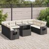 vidaXL 10 Piece Garden Sofa Set with Cushions Black Poly Rattan