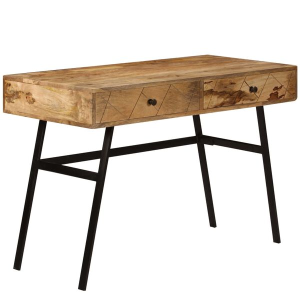 vidaXL Writing Desk with Drawers Solid Mango Wood 110x50x76 cm
