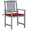 vidaXL Garden Chairs with Cushions 6 pcs Solid Acacia Wood Grey