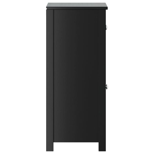 vidaXL Bathroom Cabinet BERG Black 40x34x80 cm Solid Wood Pine
