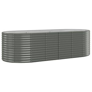 vidaXL Garden Raised Bed Galvanised Steel 249x100x68 cm Grey