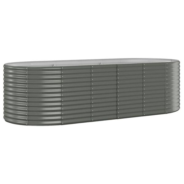 vidaXL Garden Raised Bed Galvanised Steel 249x100x68 cm Grey