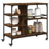 vidaXL Kitchen Trolley Smoked Oak 100x45x89.5 cm Engineered Wood
