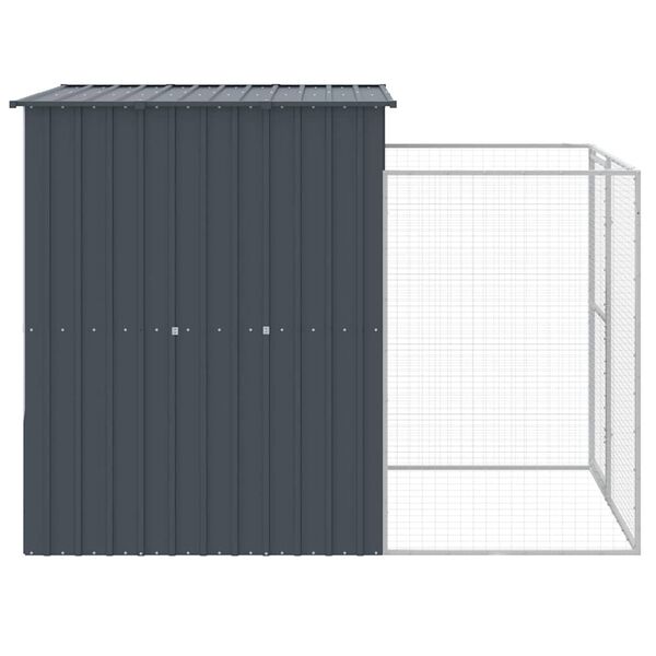 vidaXL Dog House with Run Anthracite 165x251x181 cm Galvanised Steel