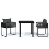 vidaXL 3 Piece Garden Dining Set Black
