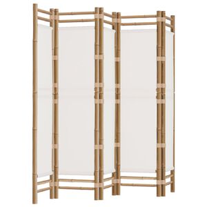vidaXL Folding 5-Panel Room Divider 200 cm Bamboo and Canvas
