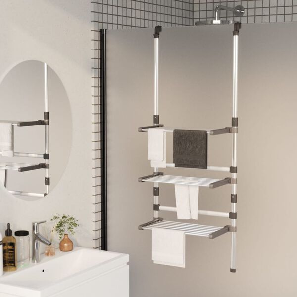 vidaXL 3-Tier Hanging Laundry Drying Rack Aluminium