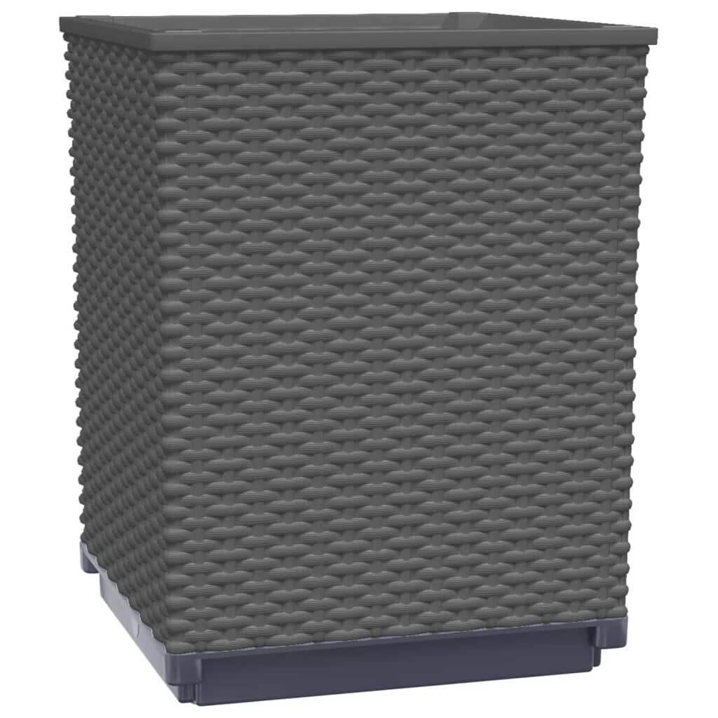 vidaXL Planters 2 pcs Black 30x30x37 cm Polypropylene