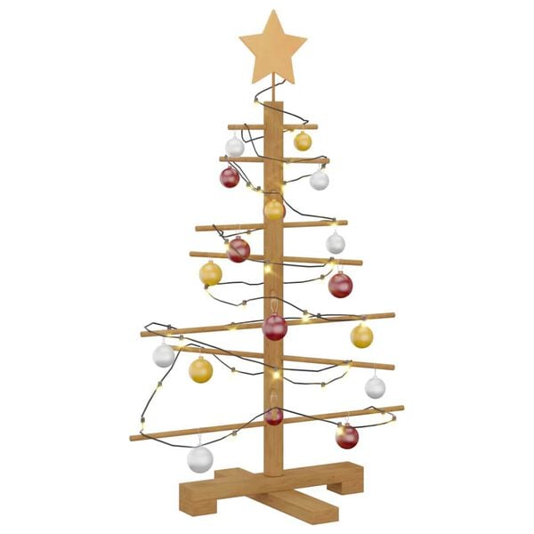 vidaXL Wooden Christmas Tree with Stand Brown 75 cm Bamboo