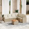 vidaXL 7 Piece Garden Sofa Set with Cushions Beige Poly Rattan