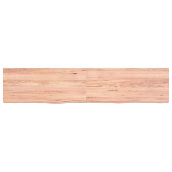 vidaXL Wall Shelf Light Brown 140x30x(2-4) cm Treated Solid Wood Oak