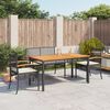 vidaXL 4 Piece Garden Dining Set with Cushions Black Poly Rattan