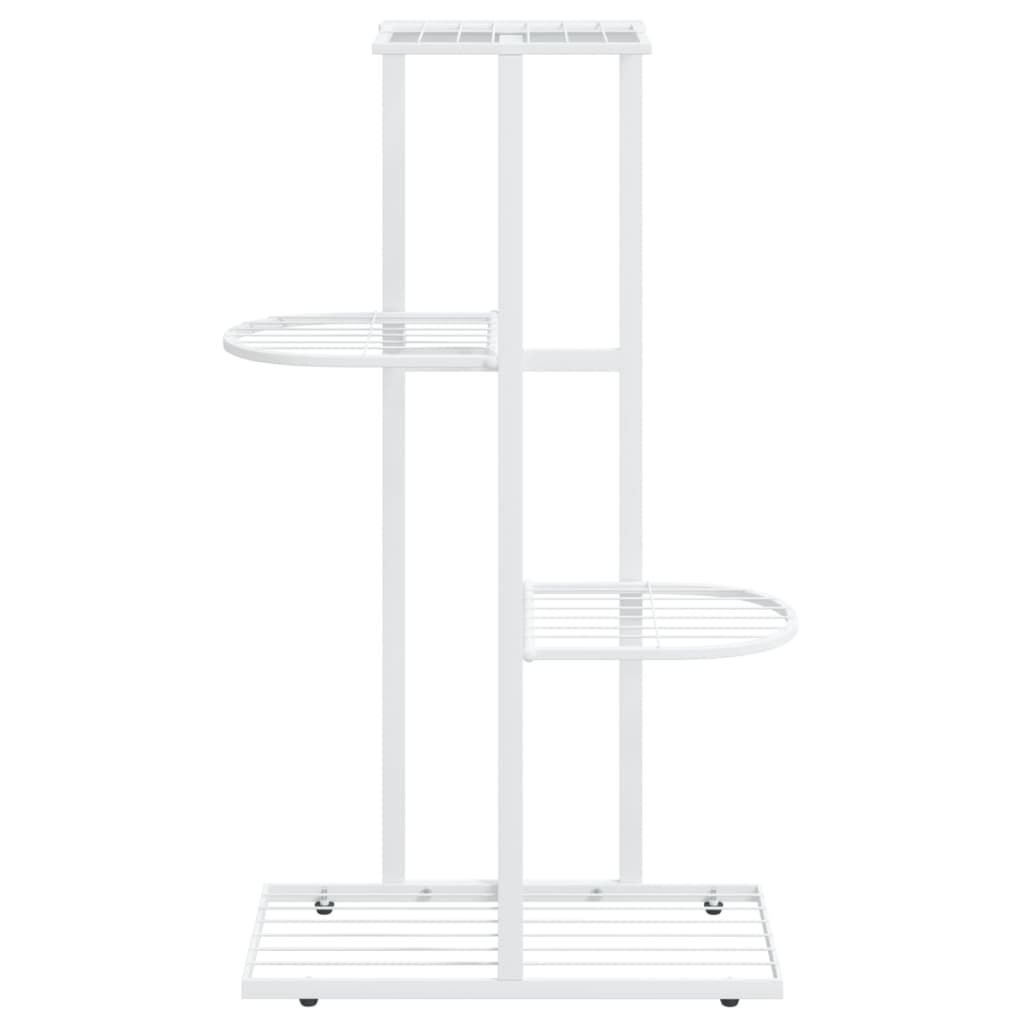 vidaXL 4-Floor Flower Stand 43x22x76 cm White Metal
