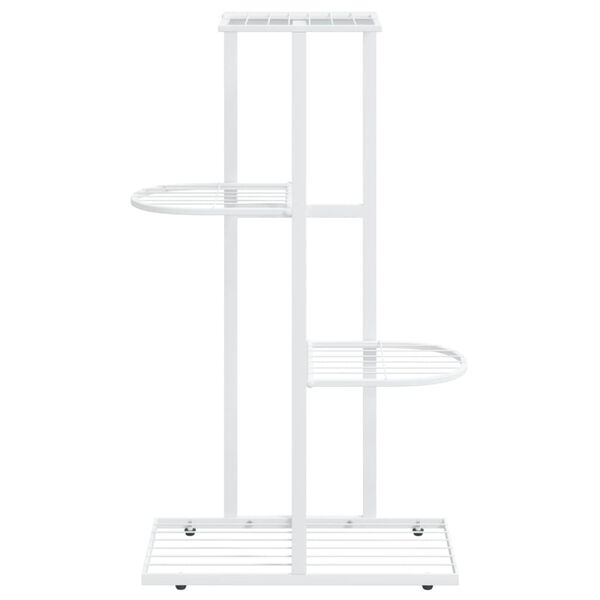 vidaXL 4-Floor Flower Stand 43x22x76 cm White Metal