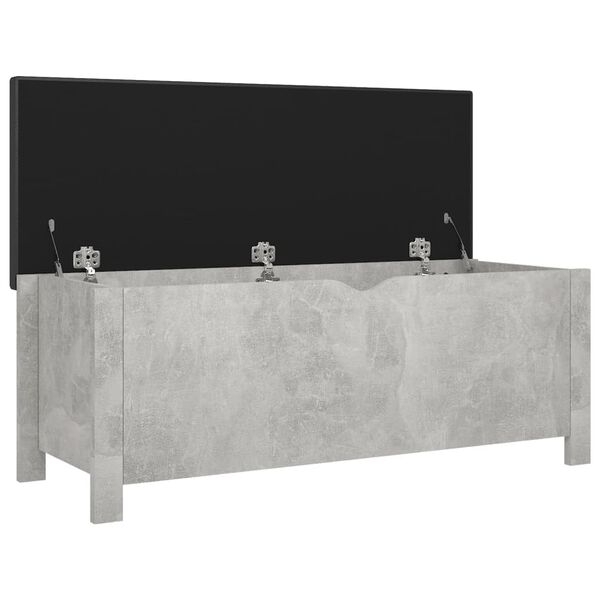 vidaXL Storage Box with Cushion Concrete Grey 105x40x45 cm