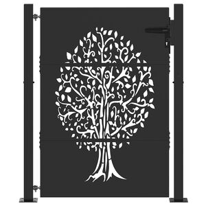 vidaXL Garden Gate 100x150 cm Corten Steel Tree Design