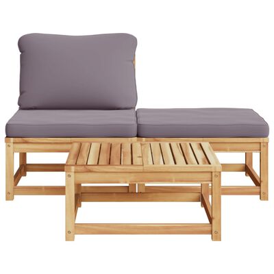 vidaXL 3 Piece Garden Lounge Set with Cushions Solid Wood Acacia