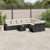 vidaXL 10 Piece Garden Sofa Set with Cushions Black Poly Rattan