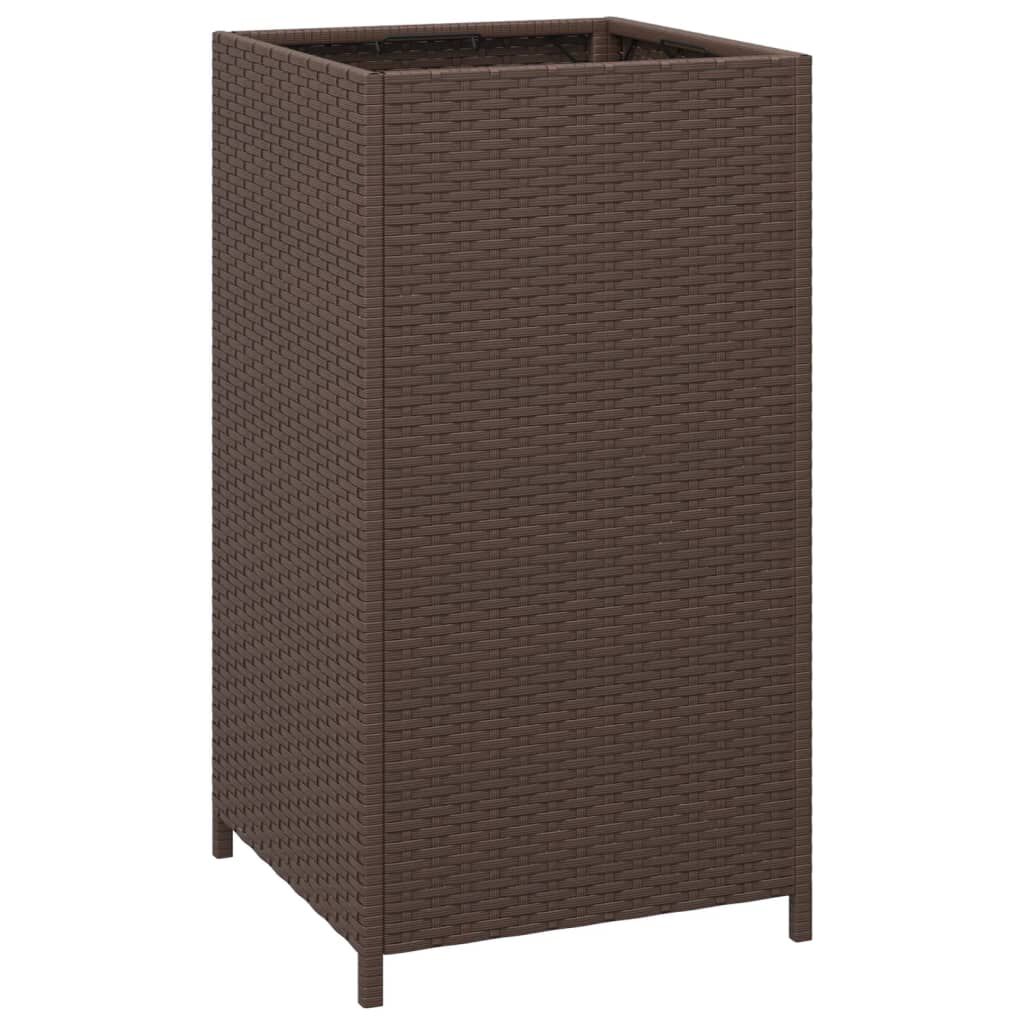 vidaXL Trash Bin Brown 40x40x80 cm Poly Rattan