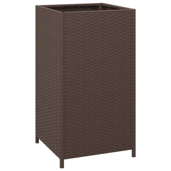vidaXL Trash Bin Brown 40x40x80 cm Poly Rattan