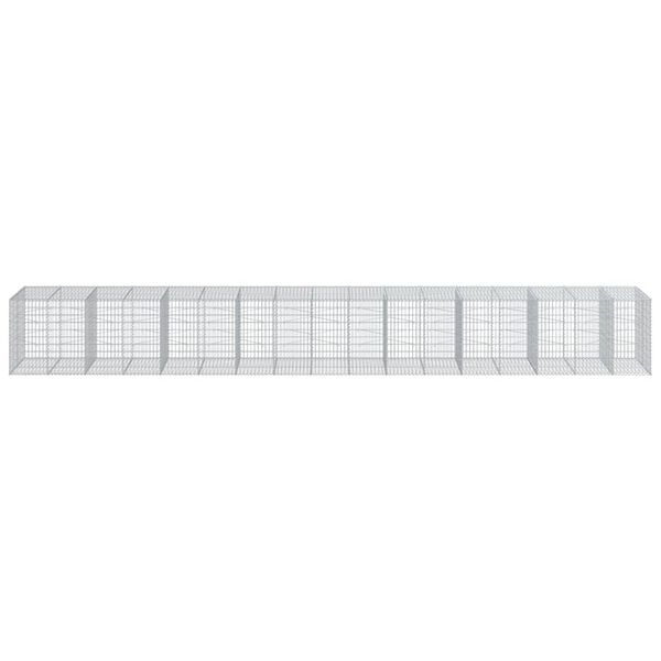 vidaXL Gabion Basket with Cover 850x100x100 cm Galvanised Iron