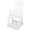 vidaXL Reclining Garden Chairs 2 pcs Plastic White