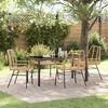 vidaXL Garden Dining Set 5 pcs Brown Poly Rattan