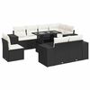 vidaXL 9 Piece Garden Sofa Set with Cushions Black Poly Rattan