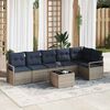 vidaXL Sofa Set 7 pcs Grey Poly Rattan